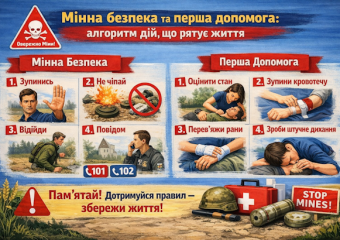 Крок до безпеки: правила поведінки на замінованих територіях та основи домедичної допомоги